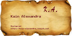 Kain Alexandra névjegykártya